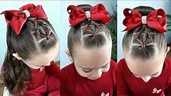 Penteado Infantil fácil com coque | Easy hairstyle with rubber band for girl | Coiffures simples