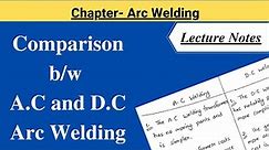 AC welding and DC welding difference || Lecture notes
