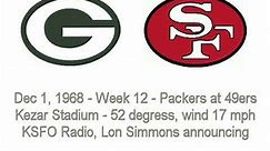 {RE-UPLOAD} 1968 - Week 12 - Packers at 49ers - Lon Simmons Radio/Video Merge - 1440p/60fps