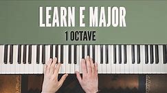 How to play E major scale on piano - Right Hand, Left Hand, Both Hands Together // 1 Octave tutorial