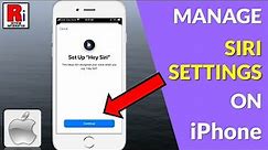 How to Manage Siri Settings on iPhone