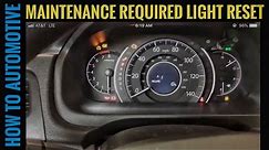 How to Reset the Oil Maintenance Light on a 2015 Honda CR-V