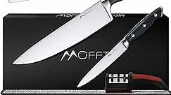Chef Knife Set with Knife Sharpener, German EN1.4116 Stainless Steel, Ultra Sharp Professional Ergonomic Handle, Knives Set for Kitchen with Gift Box