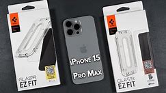 iPhone 15 Pro Max Spigen Clear & Privacy Glass Screen Protector - Drop & Scratch Tests