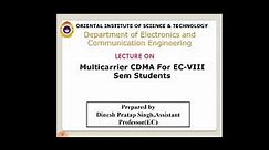 Lecture on multicarrier CDMA by DP Singh
