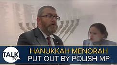 Hanukkah Menorah Put Out With Fire Extinguisher By Polish MP Grzegorz Braun