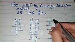 HCF by prime Factorisation method for class 5, HCF by prime Factorization