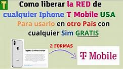 Como liberar la RED de un iphone T-Mobile🔐liberar iphone por imei/liberar iphone t-mobile gratis2024