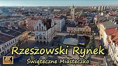 Rzeszów - Świąteczne Miasteczko na Rynku w XII 2023 roku z perspektywy drona 4K
