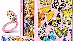 Toycamp for iPhone 6/6S/7/8/SE(2020/2022) Case for Women, Colorful Butterfly Cute Print Girly Design for Girls Teens Case with Ring Kickstand Cover for iPhone 6/6S/7/8/SE, 4.7 inch,