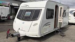 Lunar Quasar 544 2010 lightweight fixed bed rear washroom caravan for sale at North Western Caravans