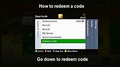 How to redeem a code or xbox live on Xbox 360