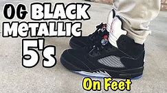 Air Jordan 5 Retro OG "Black Metallic" on feet