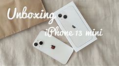 iPhone 13 mini unboxing (starlight) | aesthetic & chill
