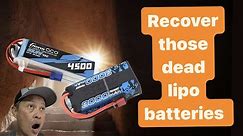 How to charge a dead lipo battery with Low Voltage Error - save and recover a discharged lipo
