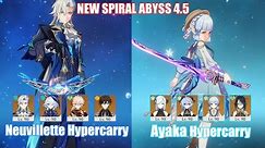 C1 Neuvillette Hypercarry & C0 Ayaka Hypercarry | Spiral Abyss 4.5 | Genshin Impact