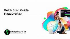 Quick Start Guide - Final Draft 13