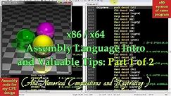 x86/x64 Assembly Language Intro and Valuable Tips: pt 1/2