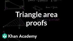Triangle area proofs | Perimeter, area, and volume | Geometry | Khan Academy
