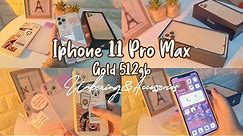 Iphone 11 Pro Max Gold 512gb 2021 UNBOXING with Accessories 🌠 Indonesia