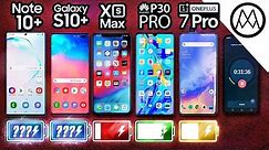 Samsung Note 10 Plus vs S10 Plus / iPhone XS Max / P30 Pro / OnePlus 7 Pro Battery Life DRAIN TEST