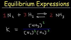 How To Write The Equilibrium Expression For a Chemical Reaction - Law of Mass Action