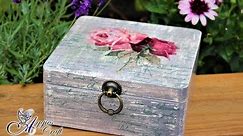 Decoupage Tutorial - Shabby chic box with vintage roses - DIY