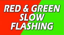 RED & NEON GREEN SLOW Flashing colours LED Lights - Party Strobe - Color Changing Screen - 3 Hours