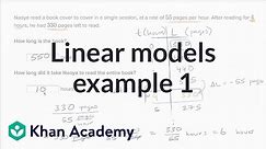 Linear models example 1 | Algebra I | Khan Academy