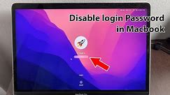 How to remove login password on macbook