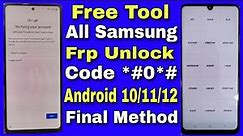 Dial *#0*# - Samsung Frp Unlock/Bypass Google Account Lock Android 10/11/12 | Final Method Free Tool