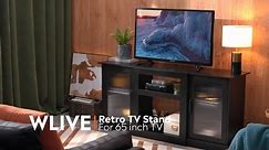 WLIVE | Retro TV Stand for 65 inch TV, TV Console Cabinet