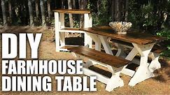 How To Build A Farmhouse Table with Build Plans