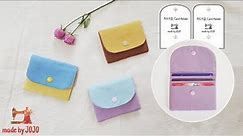 DIY How to make a card holder/case/wallet with 3 credit card slots | free pattern | 카드지갑 만들기