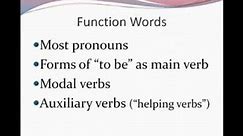 Content words and Function words