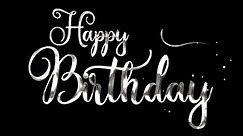 Happy Birthday Text Animated, Happy birthday gif silver text Handwritten animation, animated birthday wish. Good for birthday wishes. Suitable for greeting cards, celebrations. 4k video