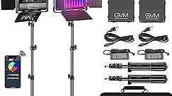 GVM RGB LED Panel Video Light, Photography Lighting with APP Control, 800D Video Lighting Kit for YouTube Studio, Gaming, Streaming, Conference, 8 Kinds of Scene Lights, CRI 97, 2 Packs