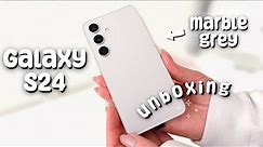 Samsung Galaxy S24 Unboxing (Marble Grey 256GB) | Samsung Cases | Aesthetic | Camera Test