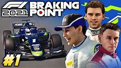 F1 2021 BRAKING POINT Story Part 1: It Begins! FIRST HOUR of Gameplay: Chapter 1 & 2!