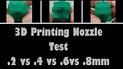 3D Printing Nozzle Size Comparison (0.2 vs 0.4 vs 0.6 vs 0.8mm Nozzle)