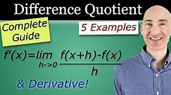 Difference Quotient and the Derivative (Complete Guide)