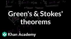 Green's and Stokes' theorem relationship | Multivariable Calculus | Khan Academy