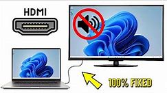Fix No Sound on TV when connected to Laptop with HDMI in Windows 11 / 10 - How To Solve hdmi Sound 🔊