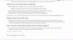 How to use ROKU SD CARD?