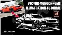 CAR VECTOR ILLUSTRATION TUTORIAL- Dodge challenger - Adobe illustrator