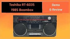 Retro Toshiba Boombox 80s Radio Cassette Player RT-6035 Demo & Review Vintage Music System