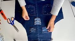 Hoy to make DENIM KITCHEN APRON from OLD JEANS | Easy tutorial