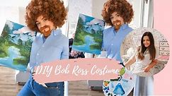 DIY Bob Ross Halloween costume and I followed a Bob Ross painting tutorial