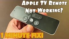 Apple TV Remote Not Working? 1 MINUTE FIX (TRY THIS FIRST)