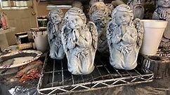 Painting concrete angel statues in simple 3 step approach